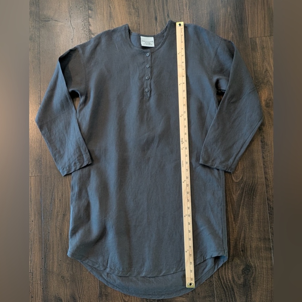 Parachute 100% Linen Sleep Shirt Coal Gray Size XS - Picture 7 of 9